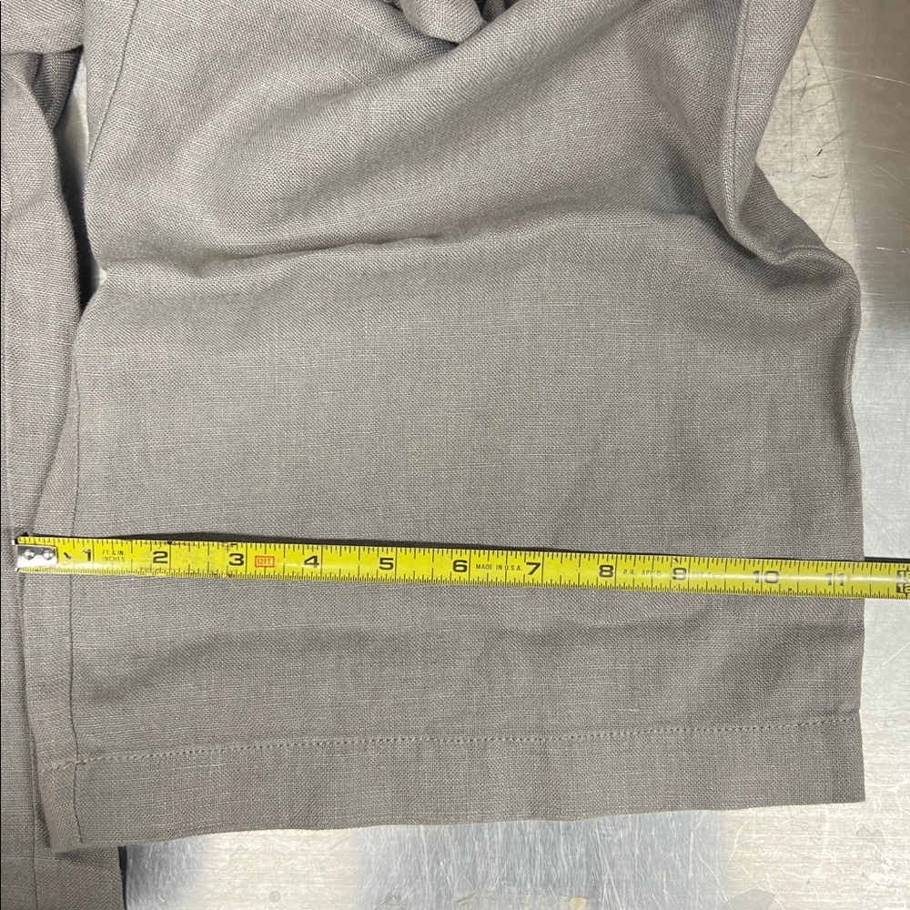 Eileen Fisher Medium Linen Taupe Side-Zip Pants - Picture 11 of 11